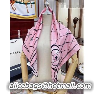 Reasonable Price Chanel Silk Sqaure Scarf 90x90cm 030804 Pink 2023