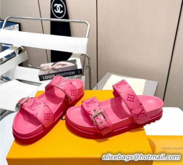 Classic Hot Louis Vuitton Bom Dia Flat Comfort Slide Sandals in Monogram Leather Pink 607119