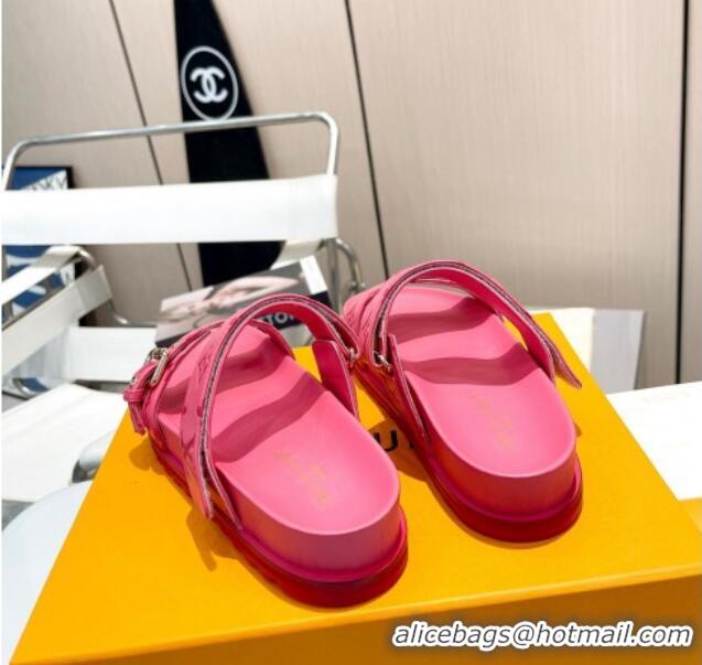 Classic Hot Louis Vuitton Bom Dia Flat Comfort Slide Sandals in Monogram Leather Pink 607119