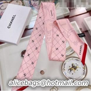 Buy Inexpensive Chanel Silk Bandeau Scarf 6x120cm AA8385 Pink 2023