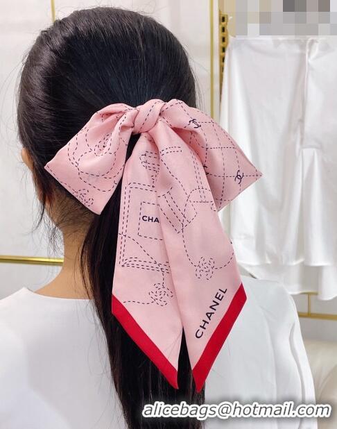 Buy Inexpensive Chanel Silk Bandeau Scarf 6x120cm AA8385 Pink 2023