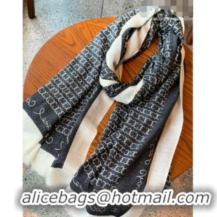 Super Quality Chanel CC Cashmere Long Scarf 100x200cm 13015 Black 2023