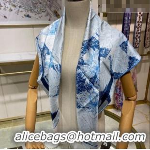 Low Cost Chanel Silk Sqaure Scarf 90x90cm 061301 Blue 2023