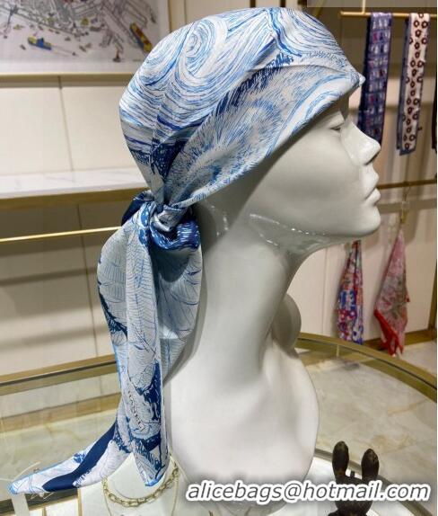 Low Cost Chanel Silk Sqaure Scarf 90x90cm 061301 Blue 2023