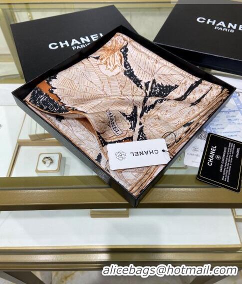 Low Cost Chanel Silk Sqaure Scarf 90x90cm 061301 Brown 2023