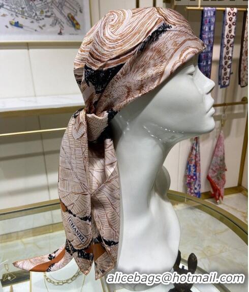 Low Cost Chanel Silk Sqaure Scarf 90x90cm 061301 Brown 2023