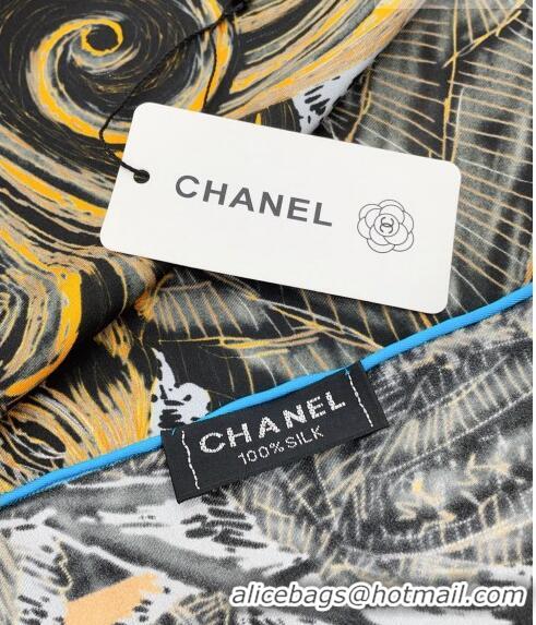 Buy Inexpensive Chanel Silk Sqaure Scarf 90x90cm 062801 Black 2023