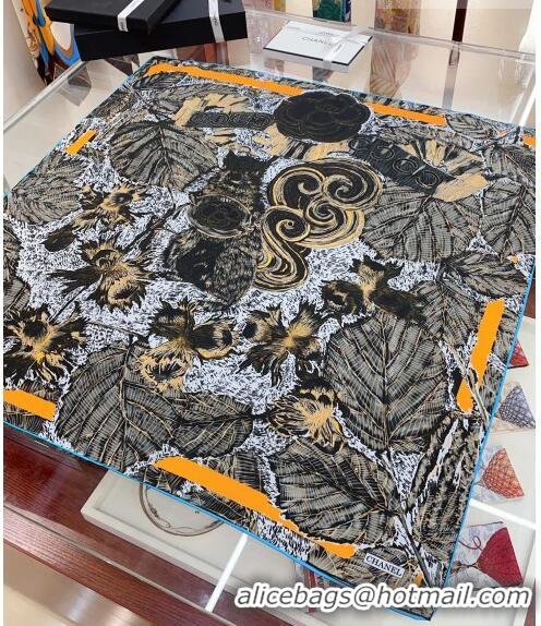 Buy Inexpensive Chanel Silk Sqaure Scarf 90x90cm 062801 Black 2023