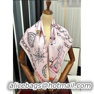 Reasonable Price Chanel Bottle Silk Square Scarf 90cm CH3087 Light Pink 2023