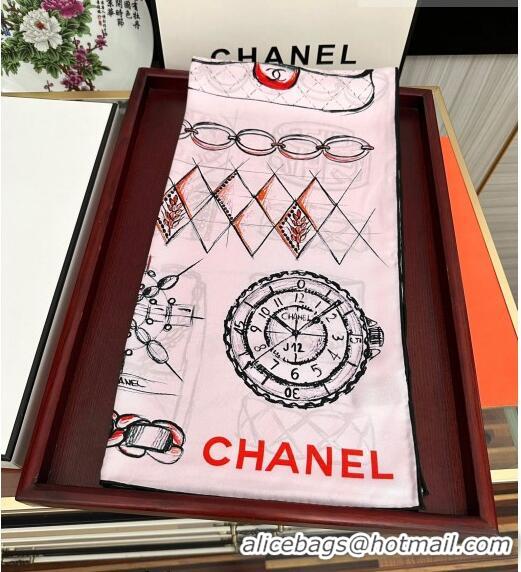 Reasonable Price Chanel Bottle Silk Square Scarf 90cm CH3087 Light Pink 2023