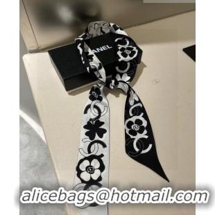 Promotional Chanel Silk Bandeau Scarf H71501 White/Black 2023