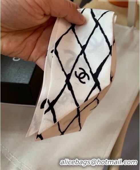 Good Looking Chanel Silk Bandeau Scarf H71504 White 2023