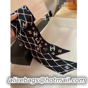 Buy Fashionable Chanel Silk Bandeau Scarf H71505 Black 2023