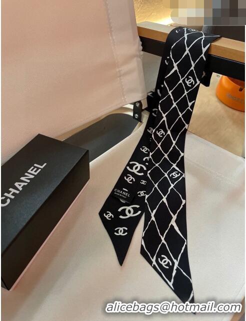 Buy Fashionable Chanel Silk Bandeau Scarf H71505 Black 2023