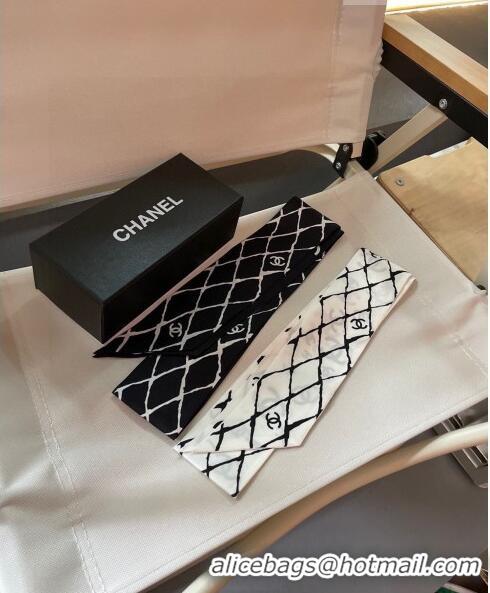 Buy Fashionable Chanel Silk Bandeau Scarf H71505 Black 2023