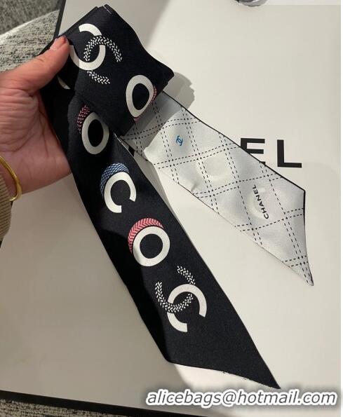 Low Price Chanel COCO Silk Bandeau Scarf H71506 White 2023