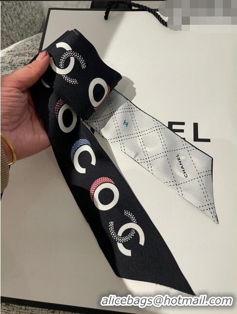 Low Price Chanel COCO Silk Bandeau Scarf H71506 White 2023