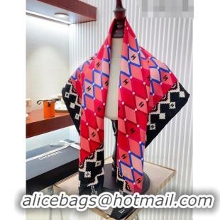 Affordable Price Chanel Silk Square Scarf CH71809 Pink 2023