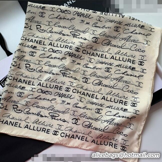 ​Inexpensive Chanel Logo Allover Silk Sqaure Scarf 90x90cm 31060 White 2023