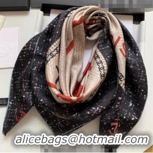 Trendy Design Chanel Silk Sqaure Scarf 90x90cm 0731 Beige/Black 2023