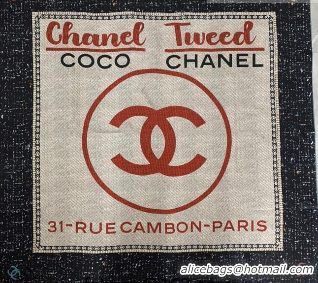 Trendy Design Chanel Silk Sqaure Scarf 90x90cm 0731 Beige/Black 2023