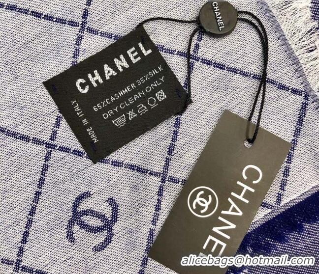 Super Quality Chanel Square Shawl Scarf 140cm 0815 Blue 2023