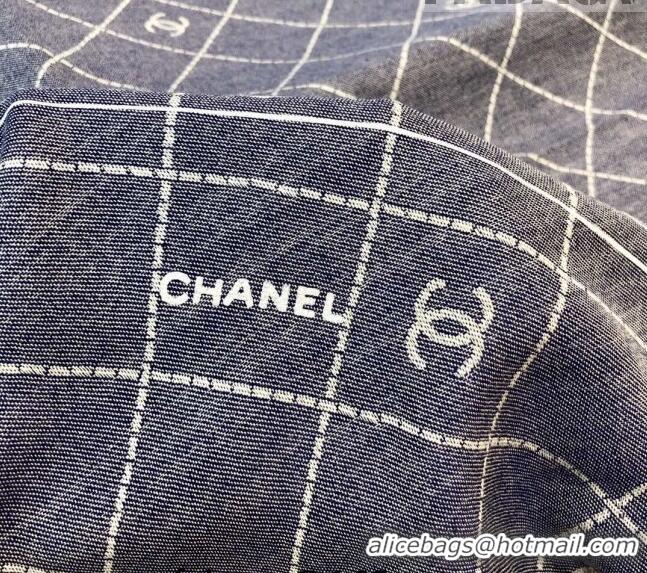 Super Quality Chanel Square Shawl Scarf 140cm 0815 Blue 2023