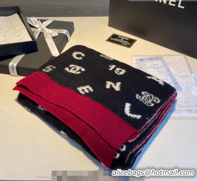 Top Quality Chanel Cashmere Blend Scarf 35x185cm CH082201 Black/Red 2023