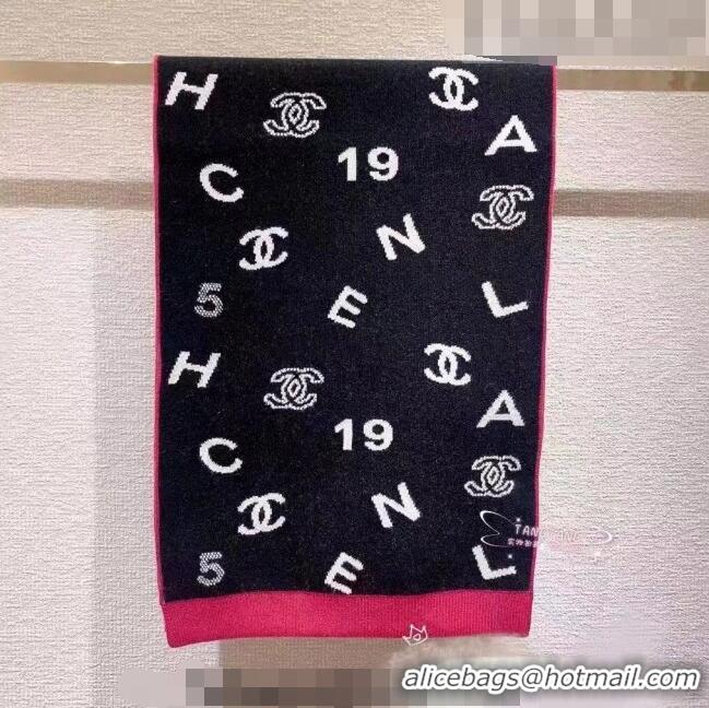 Top Quality Chanel Cashmere Blend Scarf 35x185cm CH082201 Black/Red 2023