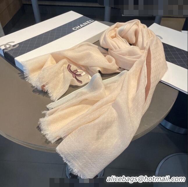 Big Discount Chanel Cashmere Scarf 105x180cm CH082202 Nude 2023