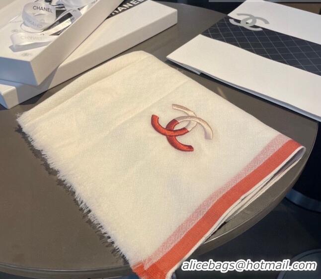 Cheapest Chanel Cashmere Scarf 105x180cm CH082202 White 2023