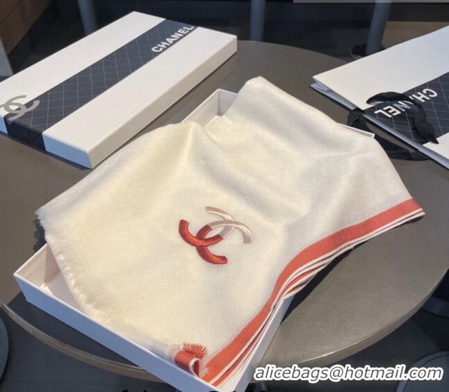 Cheapest Chanel Cashmere Scarf 105x180cm CH082202 White 2023