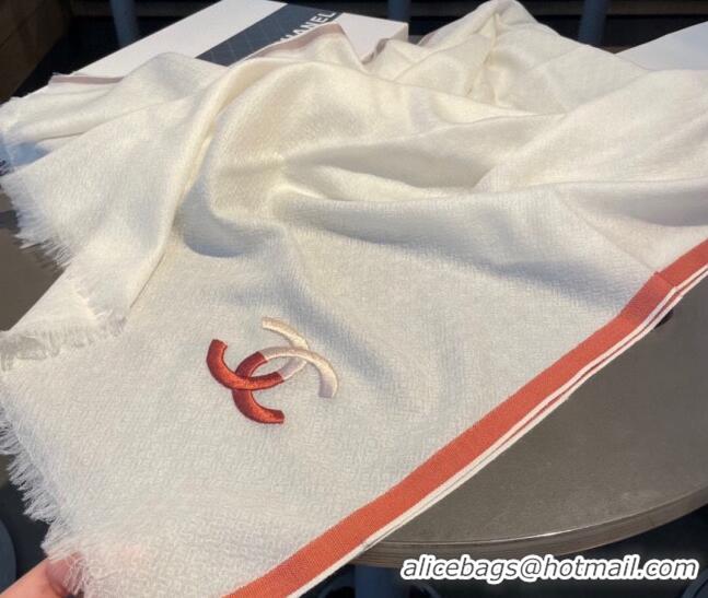 Cheapest Chanel Cashmere Scarf 105x180cm CH082202 White 2023