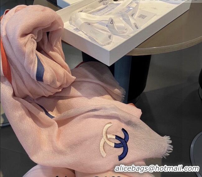 Top Grade Chanel Cashmere Scarf 105x180cm CH082202 Light Pink 2023