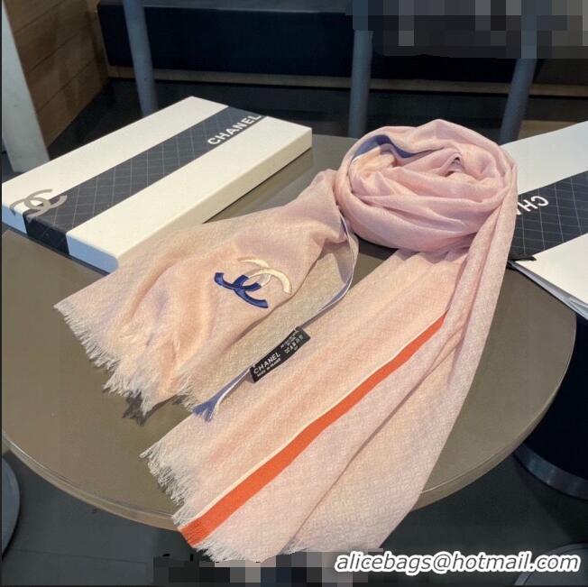 Top Grade Chanel Cashmere Scarf 105x180cm CH082202 Light Pink 2023