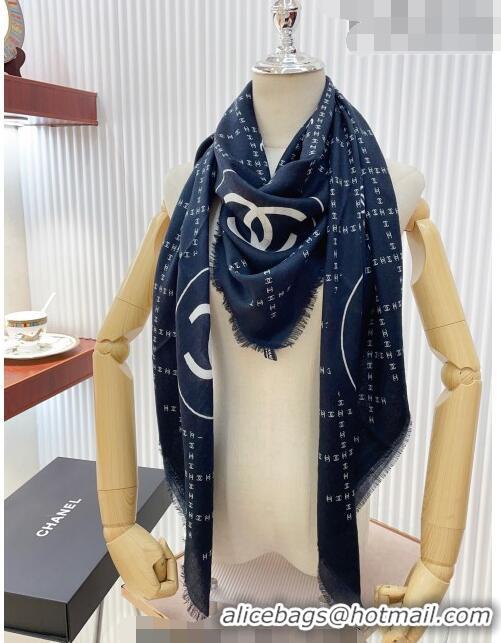 Most Popular Chanel Cashmere Shawl Scarf 140cm CH082301 Black 2023