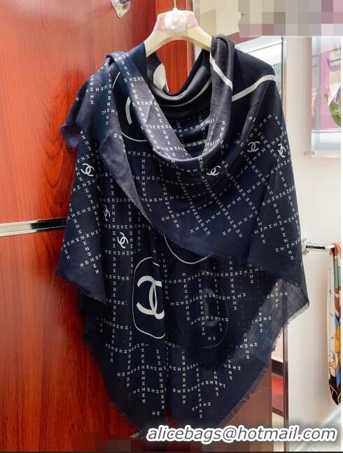 Most Popular Chanel Cashmere Shawl Scarf 140cm CH082301 Black 2023