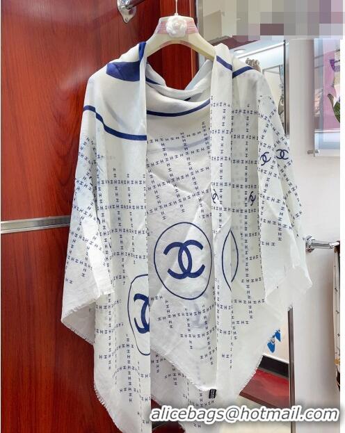 Hot Sell Cheap Chanel Cashmere Shawl Scarf 140cm CH082301 White 2023