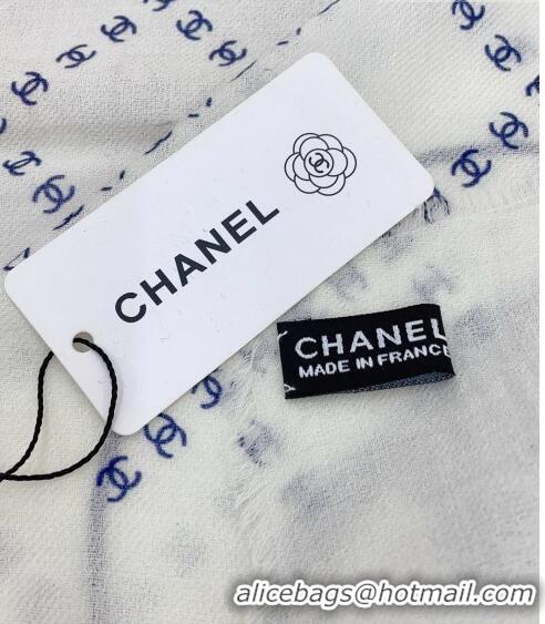 Hot Sell Cheap Chanel Cashmere Shawl Scarf 140cm CH082301 White 2023