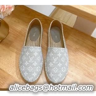 Unique Style Louis Vuitton Starboard Flat Espadrilles in Monogram Denim Beige 607121