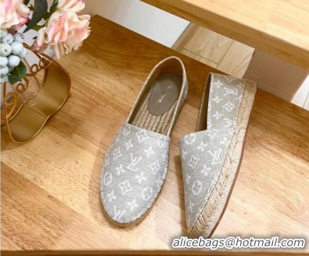 Unique Style Louis Vuitton Starboard Flat Espadrilles in Monogram Denim Beige 607121