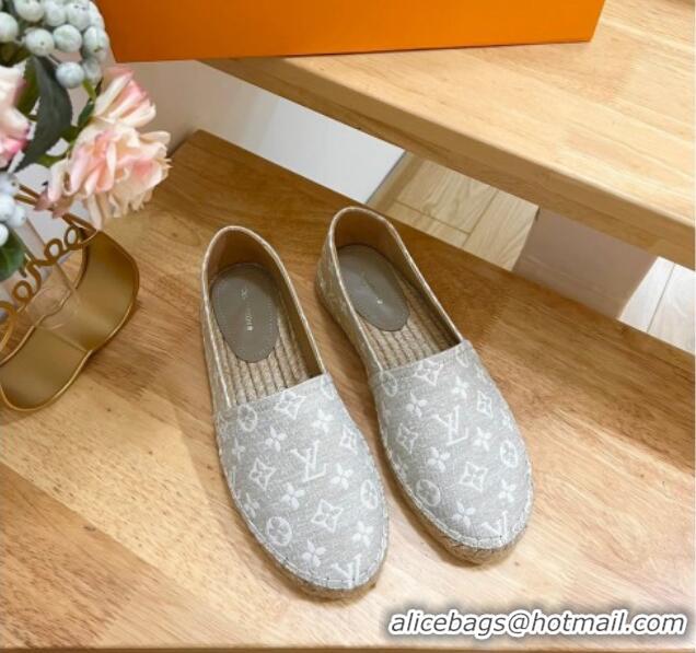 Unique Style Louis Vuitton Starboard Flat Espadrilles in Monogram Denim Beige 607121