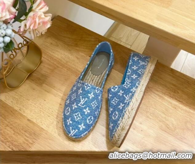 Best Product Louis Vuitton Starboard Flat Espadrilles in Monogram Denim Blue 607122