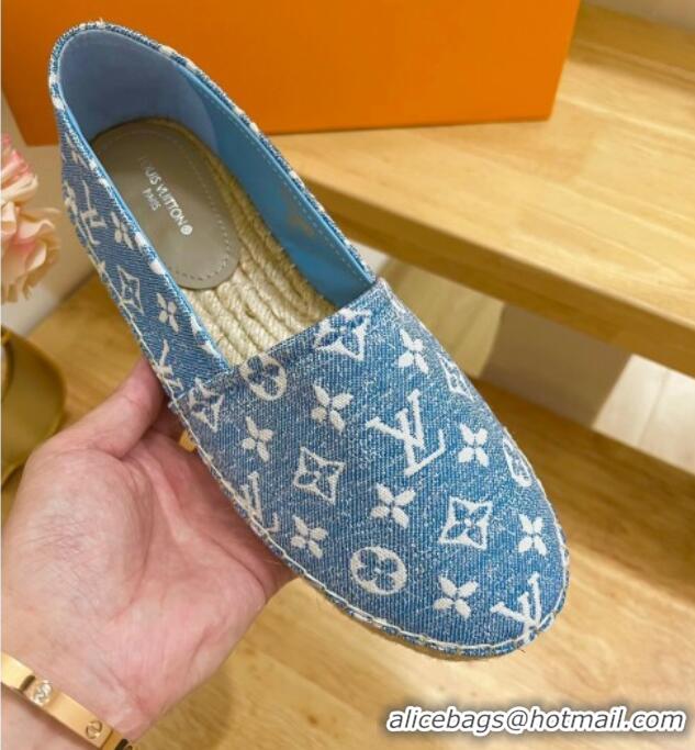 Best Product Louis Vuitton Starboard Flat Espadrilles in Monogram Denim Blue 607122