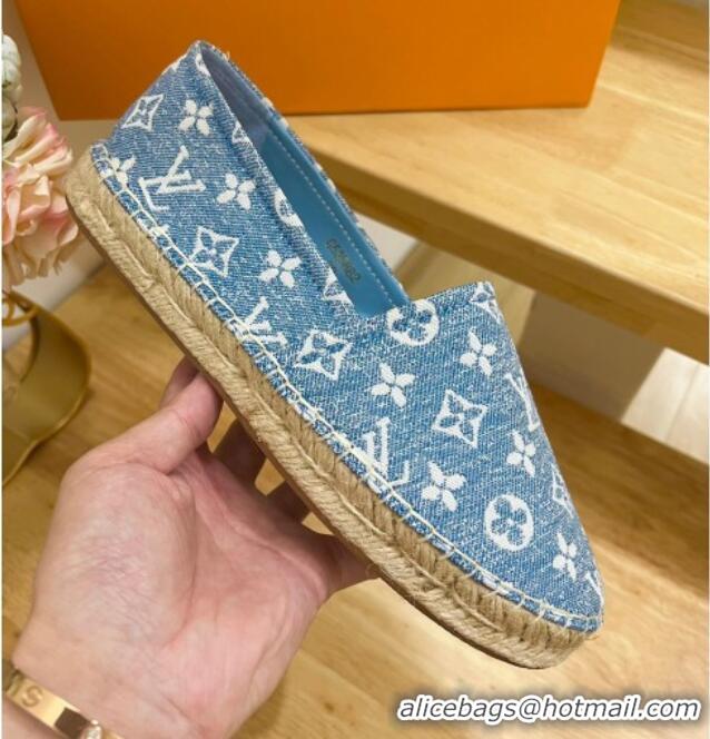 Best Product Louis Vuitton Starboard Flat Espadrilles in Monogram Denim Blue 607122