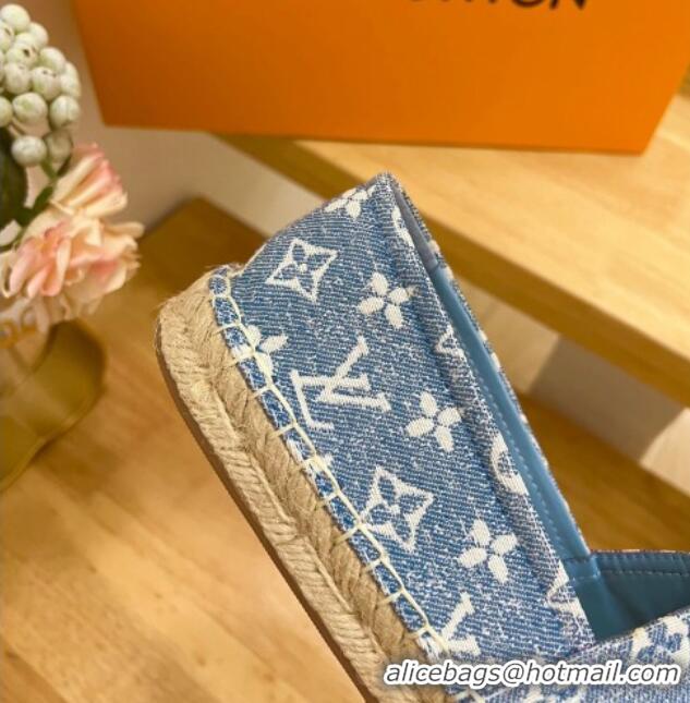 Best Product Louis Vuitton Starboard Flat Espadrilles in Monogram Denim Blue 607122