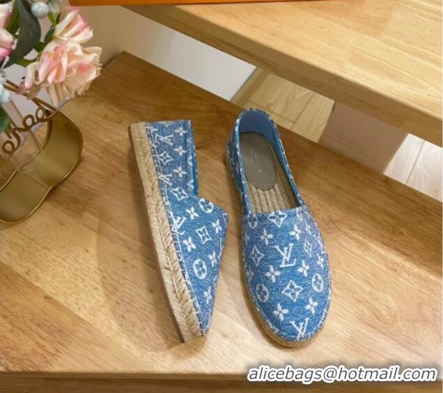 Best Product Louis Vuitton Starboard Flat Espadrilles in Monogram Denim Blue 607122