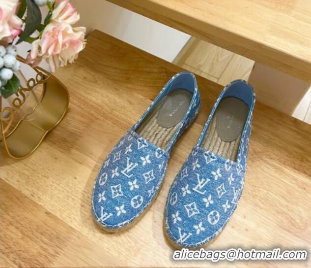 Best Product Louis Vuitton Starboard Flat Espadrilles in Monogram Denim Blue 607122