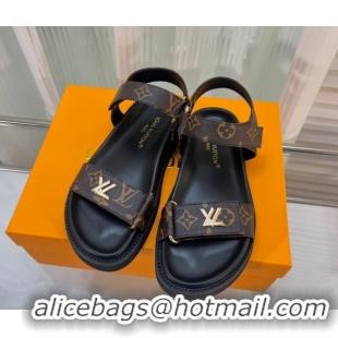 Perfect Louis Vuitton LV Sunset Monogram Canvas Flat Comfort Sandal 608017