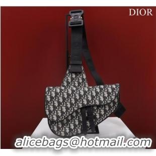 Promotional Dior Essentials SADDLE BAG Beige and Black Dior Oblique Jacquard 1ADPO093